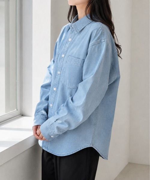 Mku Ekta(ムクエクタ)の「デニムシャツ(シャツ/ブラウス・レディース・ダークブルー/ブルー・L/M)」の13枚目の写真