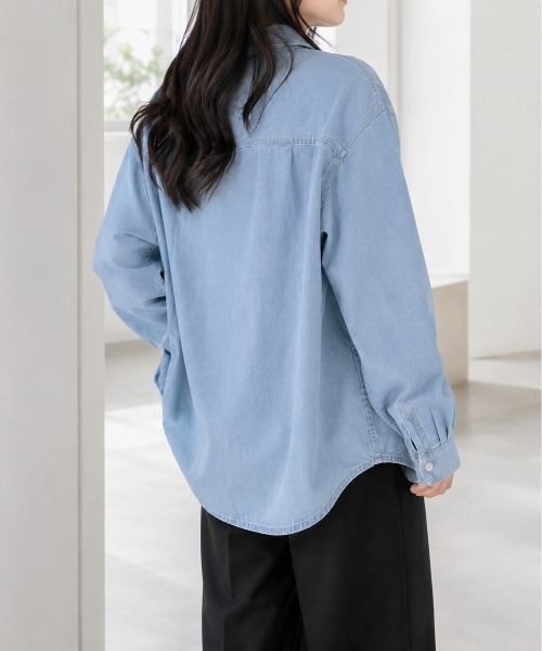 Mku Ekta(ムクエクタ)の「デニムシャツ(シャツ/ブラウス・レディース・ダークブルー/ブルー・L/M)」の14枚目の写真