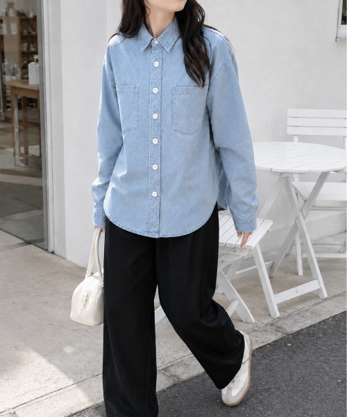 Mku Ekta(ムクエクタ)の「デニムシャツ(シャツ/ブラウス・レディース・ダークブルー/ブルー・L/M)」の16枚目の写真