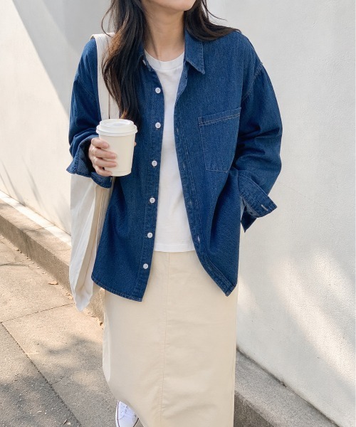 Mku Ekta(ムクエクタ)の「デニムシャツ(シャツ/ブラウス・レディース・ダークブルー/ブルー・L/M)」の22枚目の写真