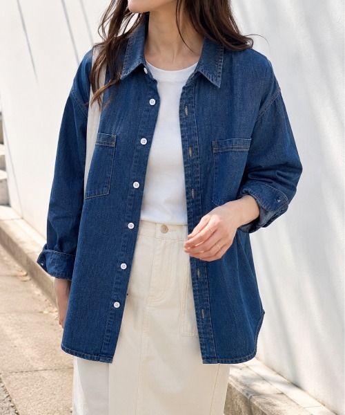 Mku Ekta(ムクエクタ)の「デニムシャツ(シャツ/ブラウス・レディース・ダークブルー/ブルー・L/M)」の19枚目の写真