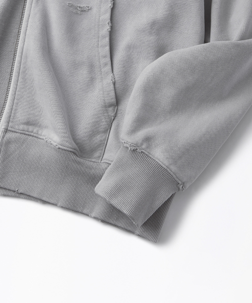 OUTSTANDING(アウトスタンディング)の「VINTAGE WASHING HOOD ZIP SWEAT_VINTAGE GRAY(パーカー・メンズ・その他・MEDIUM/LARGE/X-LARGE)」の6枚目の写真