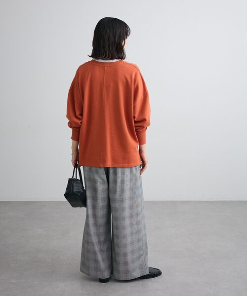 Green　Parks（グリーンパークス）の「深Vネック裏毛プルオーバー（Tシャツ/カットソー・レディース・オレンジ/アイボリー/ブラウン/杢グレー・FREE）」の20枚目の写真