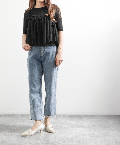 SOROTTO（ソロット）の「ポインテッドトゥのミドルヒールローファーパンプス（パンプス・レディース・ブラック/アイボリー・24.5cm/24.0cm/23.5cm/23.0cm/22.5cm）」の17枚目の写真