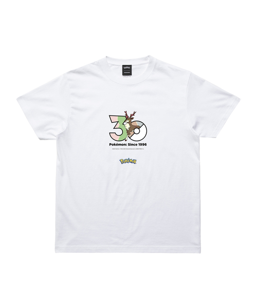 ZOZOSPOT(ゾゾスポット)の「Pokemon 30th Anniversary 1025 T-shirt 「メブキジカ(はるのすがた)」(Tシャツ/カットソー・レディース・ホワイト・SMALL/MEDIUM/LARGE/X-LARGE/XX-LARGE/XXX-LARGE/100cm/110cm/120cm/130cm/140cm/150cm/160cm)」の1枚目の写真