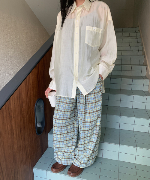 RONRON（ロンロン）の「HEART KEYRING CHECK JOGGER PANTS MINT（スウェットパンツ・レディース・その他・FREE）」の4枚目の写真