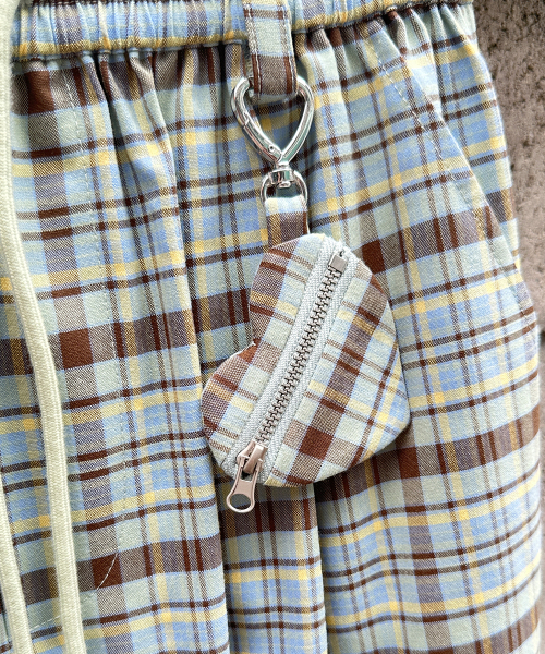 RONRON（ロンロン）の「HEART KEYRING CHECK JOGGER PANTS MINT（スウェットパンツ・レディース・その他・FREE）」の5枚目の写真