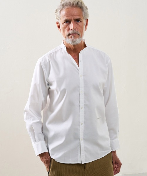 Maison code 13(メゾンコードサーティーン)の「ms6618- Band Collar Long Sleeve Shirt バンドカラーシャツ(M26W-28)(シャツ/ブラウス・メンズ・ネイビー/ホワイト/グレー・S/M/L/XL)」の4枚目の写真