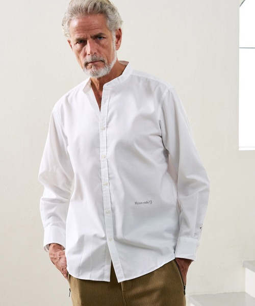 Maison code 13(メゾンコードサーティーン)の「ms6618- Band Collar Long Sleeve Shirt バンドカラーシャツ(M26W-28)(シャツ/ブラウス・メンズ・ネイビー/ホワイト/グレー・S/M/L/XL)」の5枚目の写真
