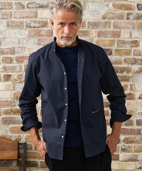Maison code 13(メゾンコードサーティーン)の「ms6618- Band Collar Long Sleeve Shirt バンドカラーシャツ(M26W-28)(シャツ/ブラウス・メンズ・ネイビー/ホワイト/グレー・S/M/L/XL)」の8枚目の写真