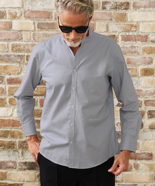 Maison code 13(メゾンコードサーティーン)の「ms6618- Band Collar Long Sleeve Shirt バンドカラーシャツ(M26W-28)(シャツ/ブラウス・メンズ・ネイビー/ホワイト/グレー・S/M/L/XL)」の13枚目の写真