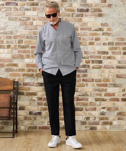 Maison code 13(メゾンコードサーティーン)の「ms6618- Band Collar Long Sleeve Shirt バンドカラーシャツ(M26W-28)(シャツ/ブラウス・メンズ・ネイビー/ホワイト/グレー・S/M/L/XL)」の14枚目の写真