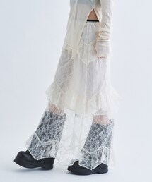 layered veil lace skirt