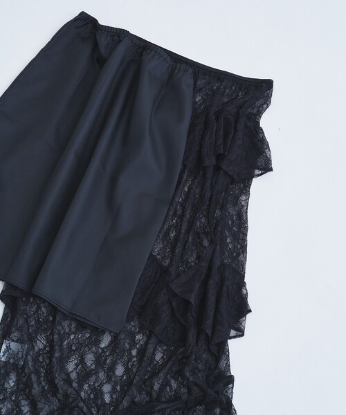 CODE A(コードエー)の「layered veil lace skirt(スカート・レディース・ブラック/オフホワイト・00)」の16枚目の写真