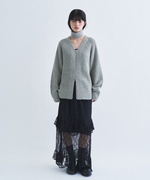 CODE A(コードエー)の「layered veil lace skirt(スカート・レディース・ブラック/オフホワイト・00)」の17枚目の写真