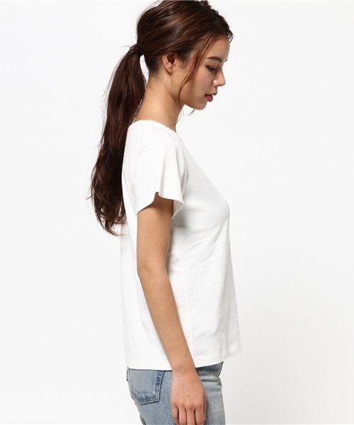 MOUSSY（マウジー）の「WORLD MICKEY TEE（Tシャツ/カットソー・レディース・ピンク/ホワイト/トップグレー・FREE）」の5枚目の写真