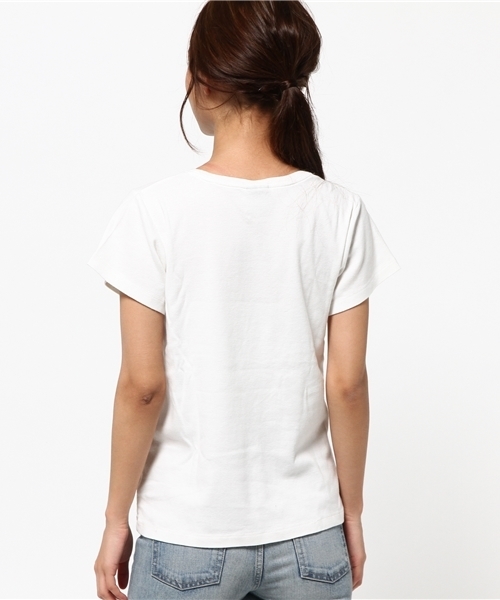 MOUSSY（マウジー）の「WORLD MICKEY TEE（Tシャツ/カットソー・レディース・ピンク/ホワイト/トップグレー・FREE）」の6枚目の写真