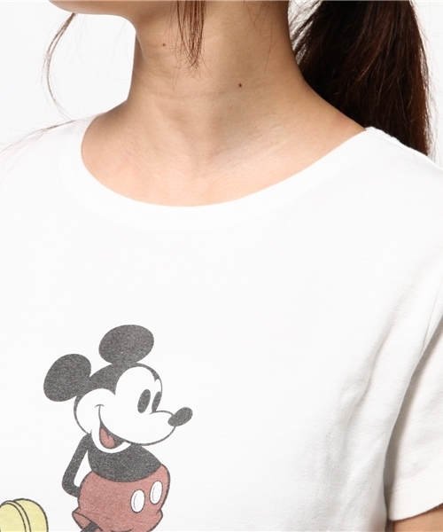 MOUSSY（マウジー）の「WORLD MICKEY TEE（Tシャツ/カットソー・レディース・ピンク/ホワイト/トップグレー・FREE）」の7枚目の写真