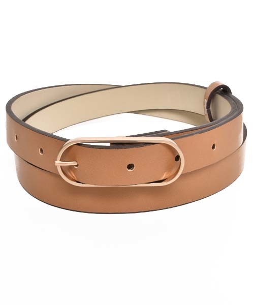 VIBGYOR Women（ヴィブジョー　ウィメン）の「合成皮革 細ベルト（ベルト・レディース・ブラック/グレー/ベージュ/キャメル/ライトピンク/A/B/C/D/E/ブラウン・FREE）」の4枚目の写真