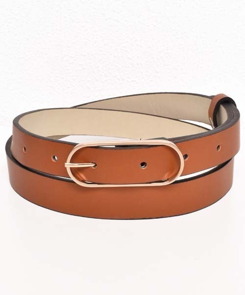 VIBGYOR Women（ヴィブジョー　ウィメン）の「合成皮革 細ベルト（ベルト・レディース・ブラック/グレー/ベージュ/キャメル/ライトピンク/A/B/C/D/E/ブラウン・FREE）」の3枚目の写真