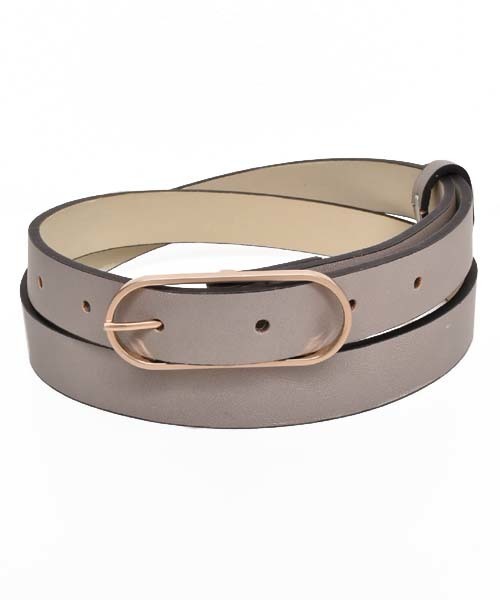 VIBGYOR Women（ヴィブジョー　ウィメン）の「合成皮革 細ベルト（ベルト・レディース・ブラック/グレー/ベージュ/キャメル/ライトピンク/A/B/C/D/E/ブラウン・FREE）」の2枚目の写真