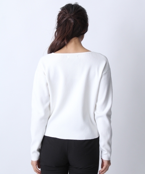 Andemiu（アンデミュウ）の「サイドレースＵＰニット747880（ニット/セーター・レディース・グレー/ピンク/ホワイト・FREE）」の8枚目の写真