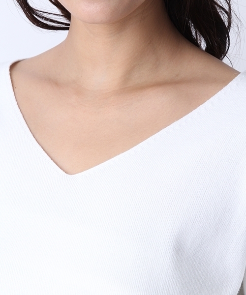 Andemiu（アンデミュウ）の「サイドレースＵＰニット747880（ニット/セーター・レディース・グレー/ピンク/ホワイト・FREE）」の10枚目の写真