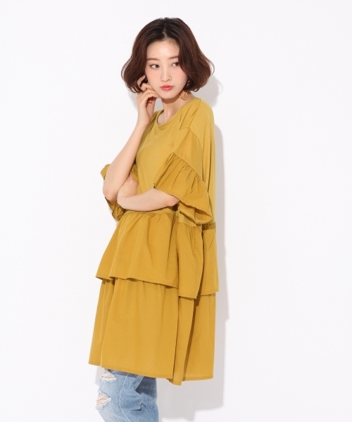 LOWRYS FARM(ローリーズファーム)の「フリルワンピース 760697 (ワンピース・レディース・アイボリー/ブラック/マスタード・LARGE/MEDIUM)」の18枚目の写真