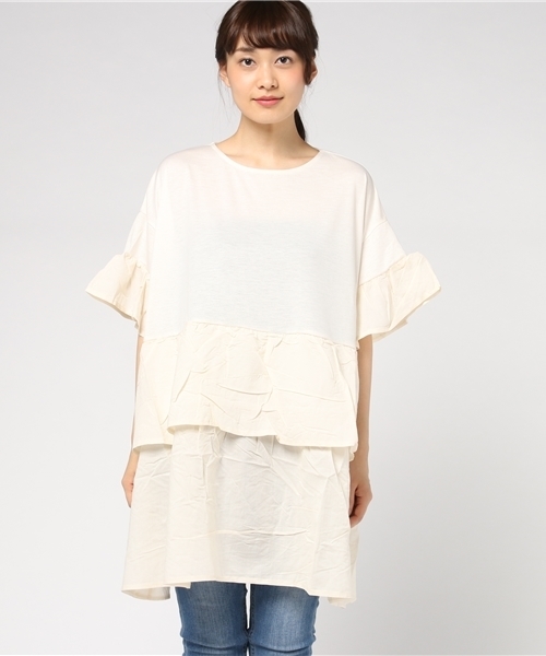 LOWRYS FARM(ローリーズファーム)の「フリルワンピース 760697 (ワンピース・レディース・アイボリー/ブラック/マスタード・LARGE/MEDIUM)」の14枚目の写真