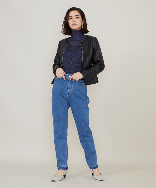 STUDIOUS（ステュディオス）の「ヴィンテージライクテーパードデニム（デニムパンツ・レディース・サックスブルー・1/0）」の13枚目の写真