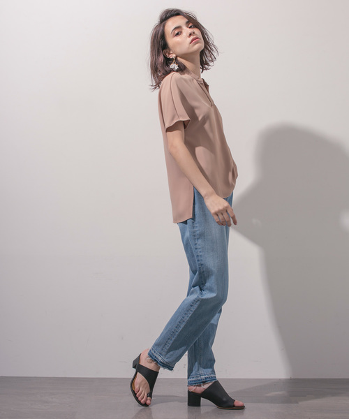 STUDIOUS（ステュディオス）の「ヴィンテージライクテーパードデニム（デニムパンツ・レディース・サックスブルー・1/0）」の14枚目の写真