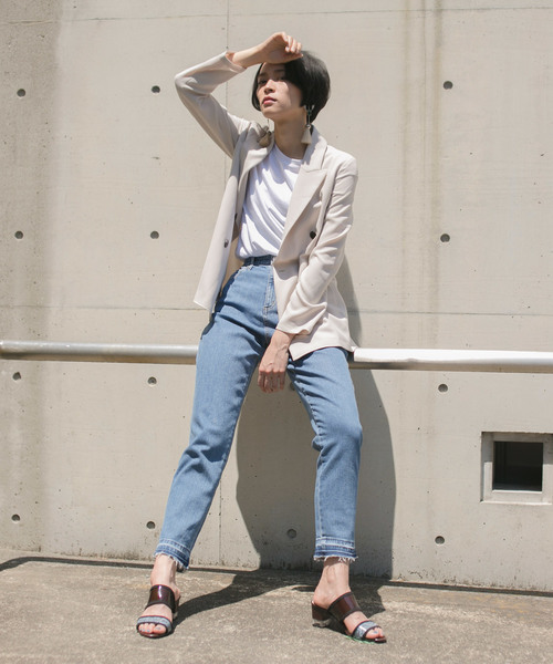 STUDIOUS（ステュディオス）の「ヴィンテージライクテーパードデニム（デニムパンツ・レディース・サックスブルー・1/0）」の17枚目の写真