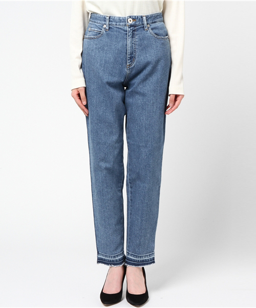 STUDIOUS（ステュディオス）の「ヴィンテージライクテーパードデニム（デニムパンツ・レディース・サックスブルー・1/0）」の3枚目の写真