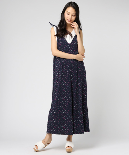 Honeys（ハニーズ）の「肩リボンオールインワン（つなぎ/オールインワン・レディース・ブラック系その他2/ブルー系その他/ブラック系その他・M/L）」の3枚目の写真