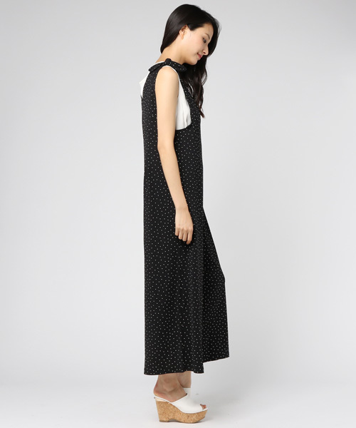 Honeys（ハニーズ）の「肩リボンオールインワン（つなぎ/オールインワン・レディース・ブラック系その他2/ブルー系その他/ブラック系その他・M/L）」の7枚目の写真