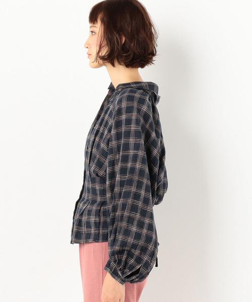 Another Edition（アナザーエディション）の「レースアップチェックシャツ ◆（シャツ/ブラウス・レディース・ワインレッド/ネイビー・FREE）」の5枚目の写真