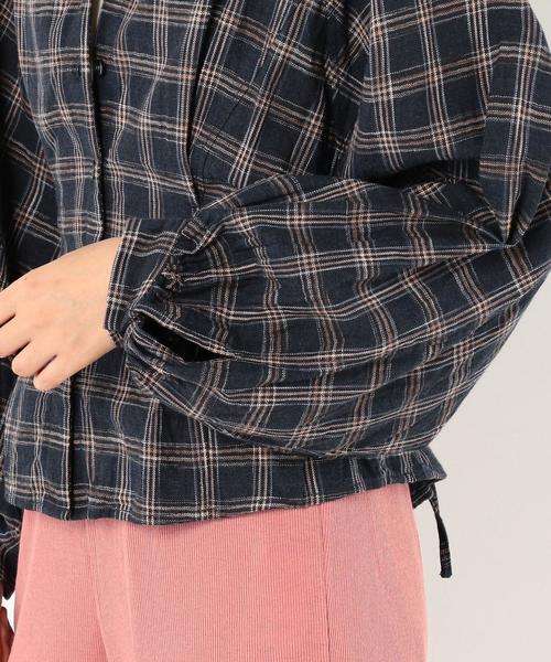 Another Edition（アナザーエディション）の「レースアップチェックシャツ ◆（シャツ/ブラウス・レディース・ワインレッド/ネイビー・FREE）」の12枚目の写真