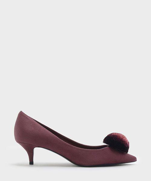 CHARLES & KEITH(チャールズ & キース)の「ポンポンカバードヒール / PUMP COVERED HEELS(パンプス・レディース・ブラック/パープル/グリーン・23cm/25.5cm/22.5cm/23.5cm/24.5cm/25cm)」の3枚目の写真