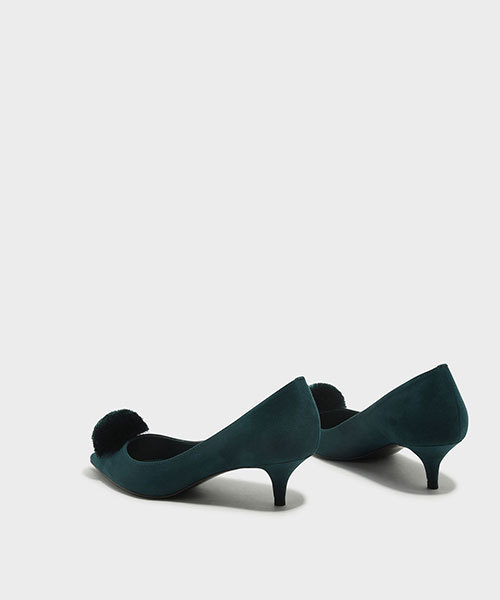 CHARLES & KEITH(チャールズ & キース)の「ポンポンカバードヒール / PUMP COVERED HEELS(パンプス・レディース・ブラック/パープル/グリーン・23cm/25.5cm/22.5cm/23.5cm/24.5cm/25cm)」の15枚目の写真