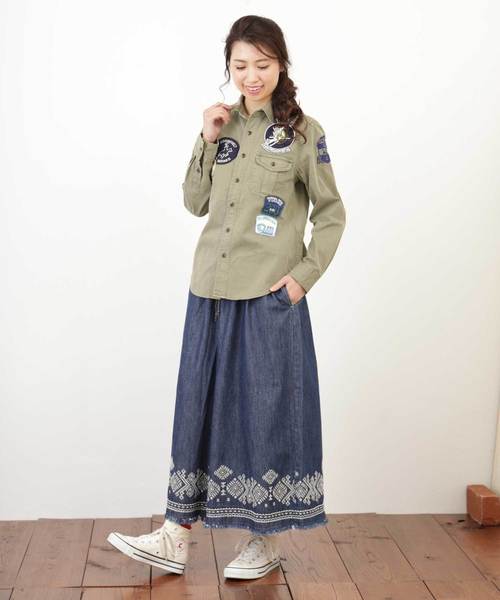 CUBE SUGAR（キューブシュガー）の「6.75オンスデニムイージーギャザーパンツ（その他パンツ・レディース・ネイビー/ブルー/ブルー系その他・M）」の13枚目の写真