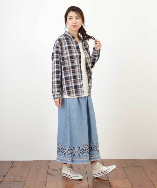 CUBE SUGAR（キューブシュガー）の「6.75オンスデニムイージーギャザーパンツ（その他パンツ・レディース・ネイビー/ブルー/ブルー系その他・M）」の16枚目の写真