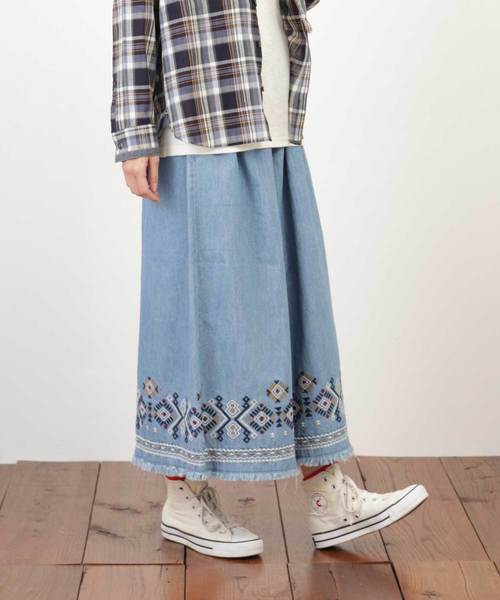 CUBE SUGAR（キューブシュガー）の「6.75オンスデニムイージーギャザーパンツ（その他パンツ・レディース・ネイビー/ブルー/ブルー系その他・M）」の17枚目の写真