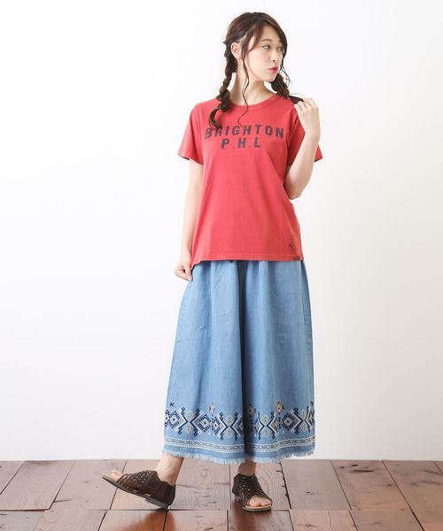 CUBE SUGAR（キューブシュガー）の「6.75オンスデニムイージーギャザーパンツ（その他パンツ・レディース・ネイビー/ブルー/ブルー系その他・M）」の20枚目の写真