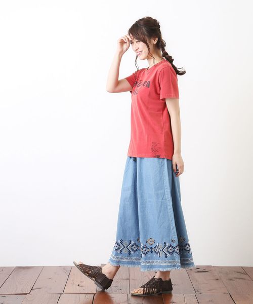 CUBE SUGAR（キューブシュガー）の「6.75オンスデニムイージーギャザーパンツ（その他パンツ・レディース・ネイビー/ブルー/ブルー系その他・M）」の21枚目の写真