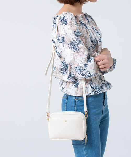 Edit Sheen（エディットシーン）の「シンプルミニポシェット（ショルダーバッグ・レディース・ベージュ/ホワイト/オレンジ・FREE）」の2枚目の写真