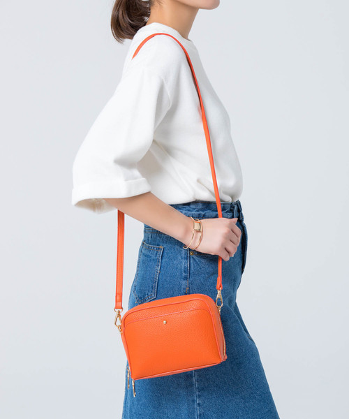 Edit Sheen（エディットシーン）の「シンプルミニポシェット（ショルダーバッグ・レディース・ベージュ/ホワイト/オレンジ・FREE）」の3枚目の写真