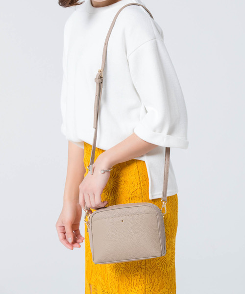 Edit Sheen（エディットシーン）の「シンプルミニポシェット（ショルダーバッグ・レディース・ベージュ/ホワイト/オレンジ・FREE）」の4枚目の写真