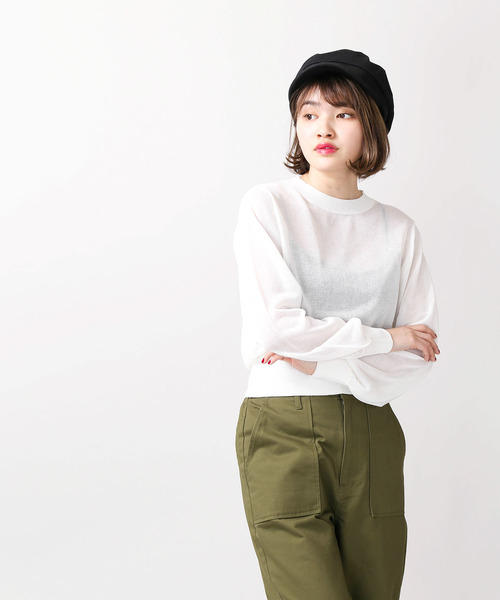 WEGO（ウィゴー）の「WEGO/シースルーニット（ニット/セーター・レディース・オフホワイト/ライトピンク/ブラック・FREE）」の15枚目の写真