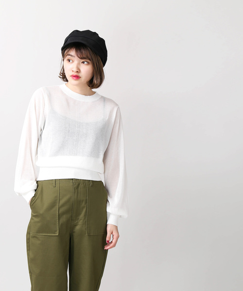 WEGO（ウィゴー）の「WEGO/シースルーニット（ニット/セーター・レディース・オフホワイト/ライトピンク/ブラック・FREE）」の14枚目の写真