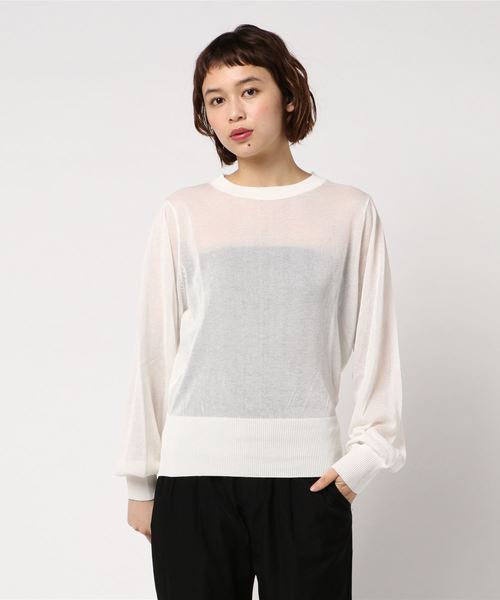 WEGO（ウィゴー）の「WEGO/シースルーニット（ニット/セーター・レディース・オフホワイト/ライトピンク/ブラック・FREE）」の9枚目の写真